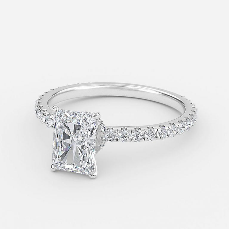 Astrid Radiant Hidden Halo Moissanite Engagement Ring