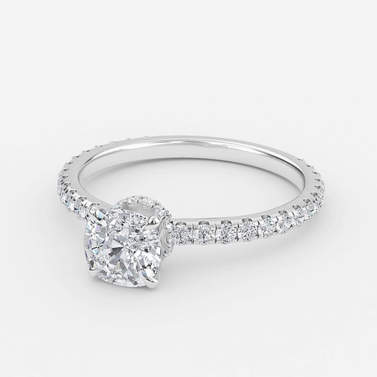 Astrid Round Hidden Halo Moissanite Engagement Ring