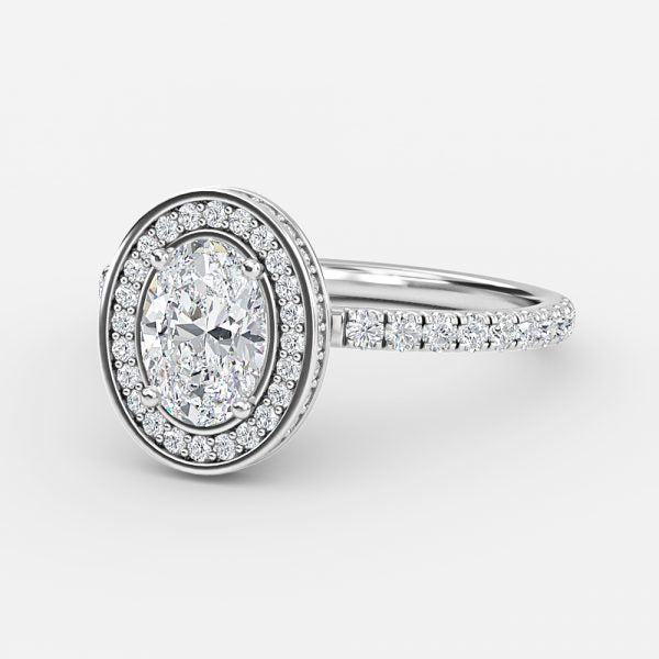 Kassia Oval Halo Moissanite Engagement Ring