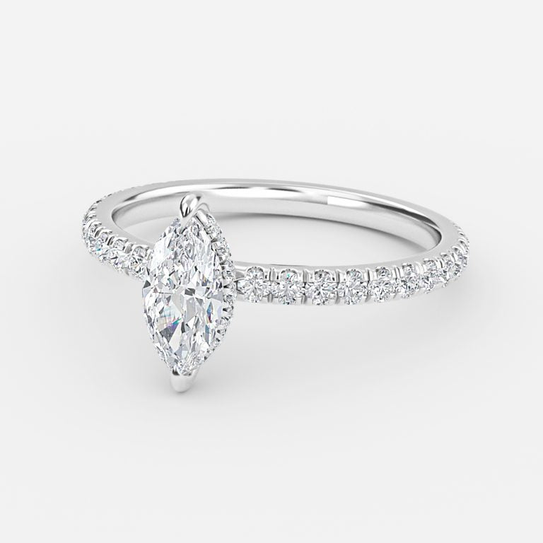 Siobhan Marquise Hidden Halo Moissanite Engagement Ring