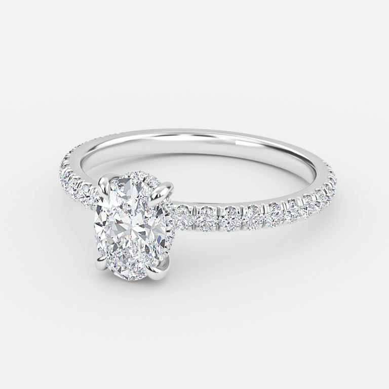 Siobhan Oval Hidden Halo Moissanite Engagement Ring