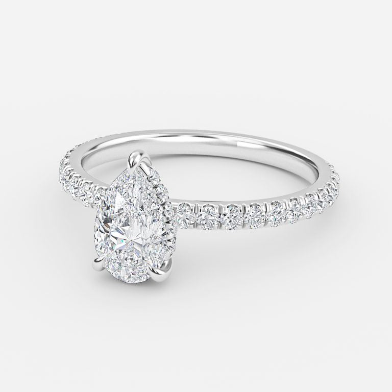 Siobhan Pear Hidden Halo Moissanite Engagement Ring