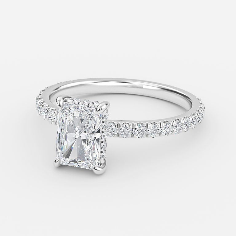 Siobhan Radiant Hidden Halo Moissanite Engagement Ring