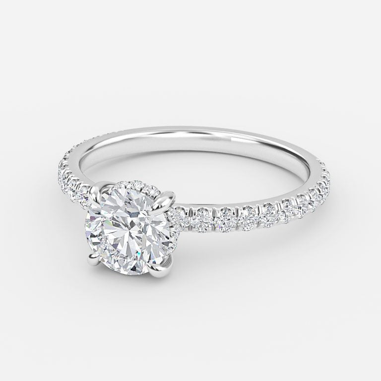 Siobhan Round Hidden Halo Moissanite Engagement Ring