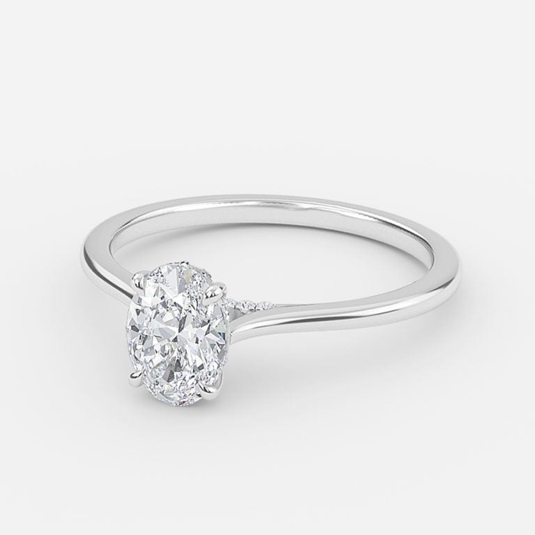 Pandora Oval Hidden Halo Moissanite Engagement Ring