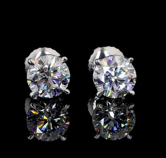 Round Moissanite Stud Earrings