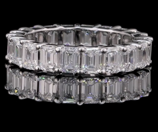 Flora Emerald Moissanite Eternity Band