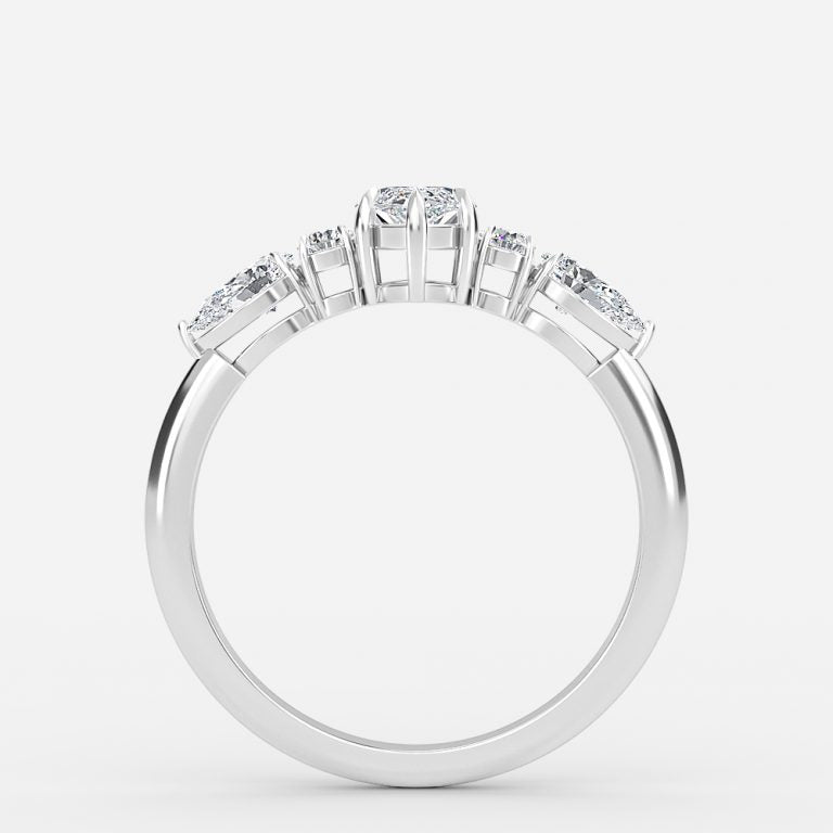 Carmel Marquise Three Stone Moissanite Engagement Ring