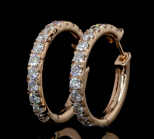 Round Moissanite Hoop Earrings