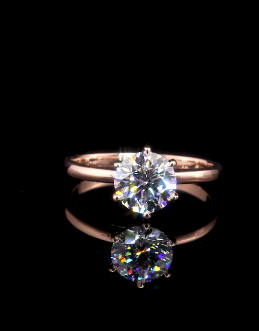 Magda Round Solitaire Moissanite Engagement Ring