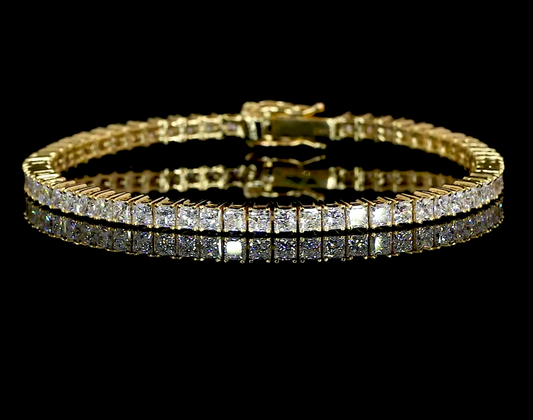 Princess Moissanite Claw Set Tennis Bracelet