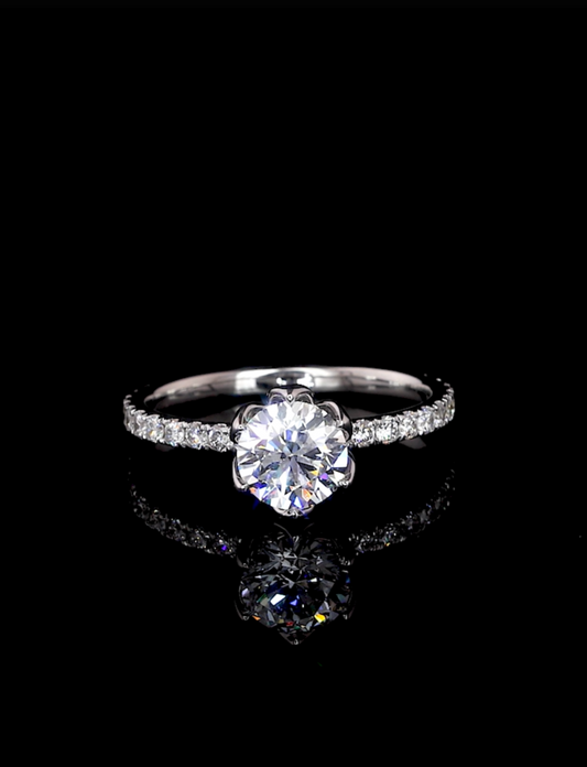 Philippa Round Unique Moissanite Engagement Ring