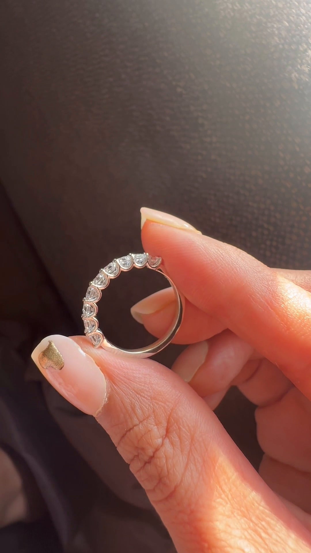 9 Stone Asscher Moissanite Anniversary Band