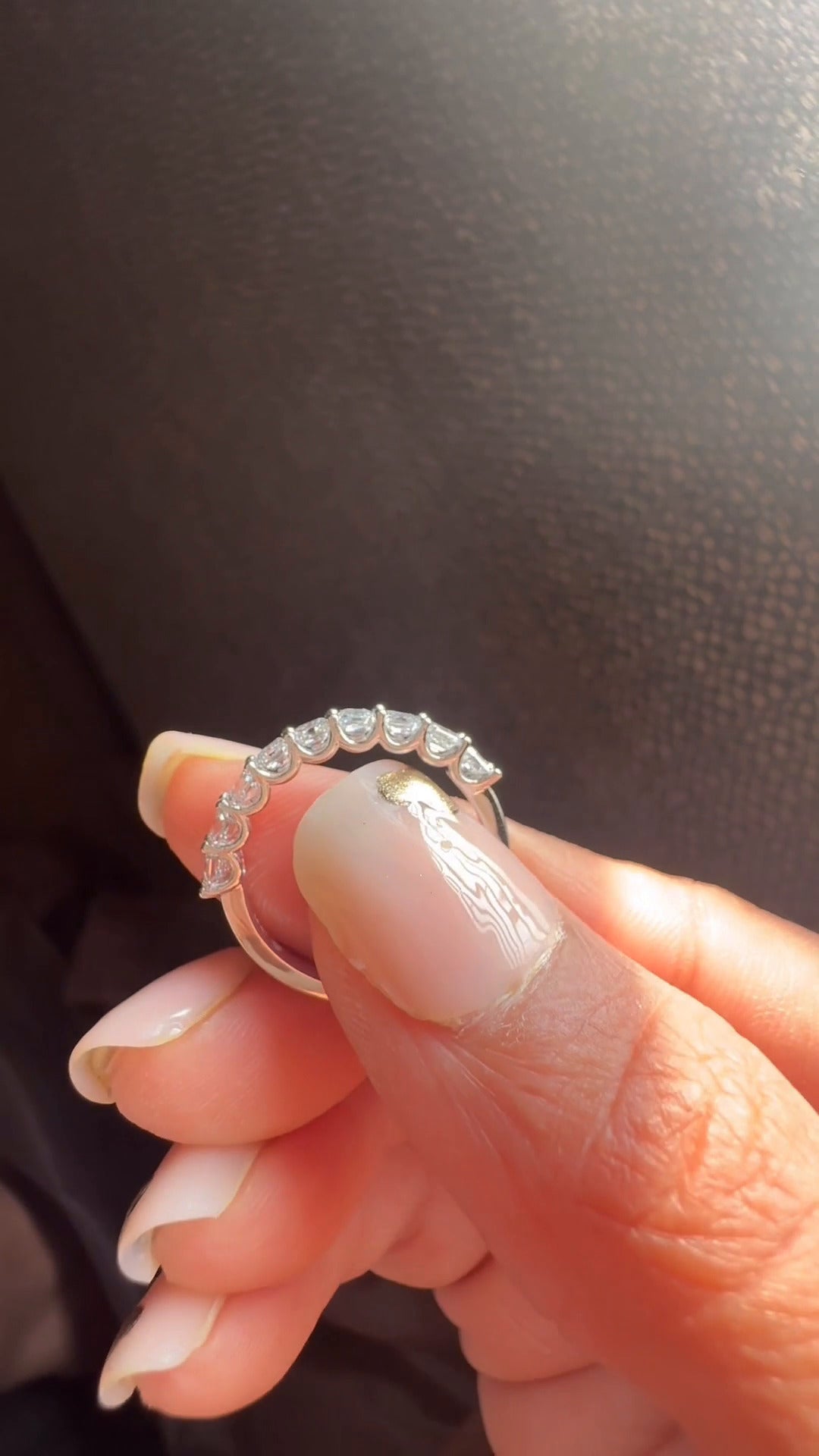 9 Stone Asscher Moissanite Anniversary Band