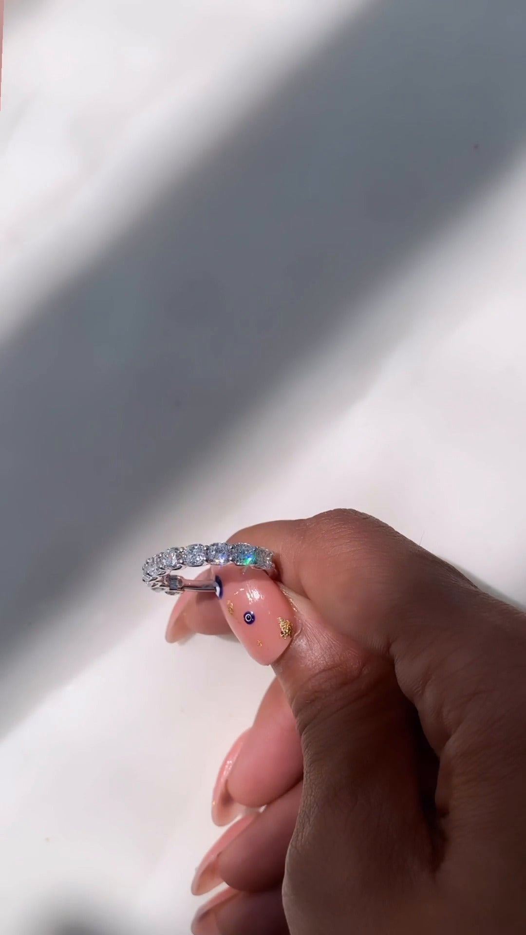 9 Stone Cushion Moissanite Anniversary Band