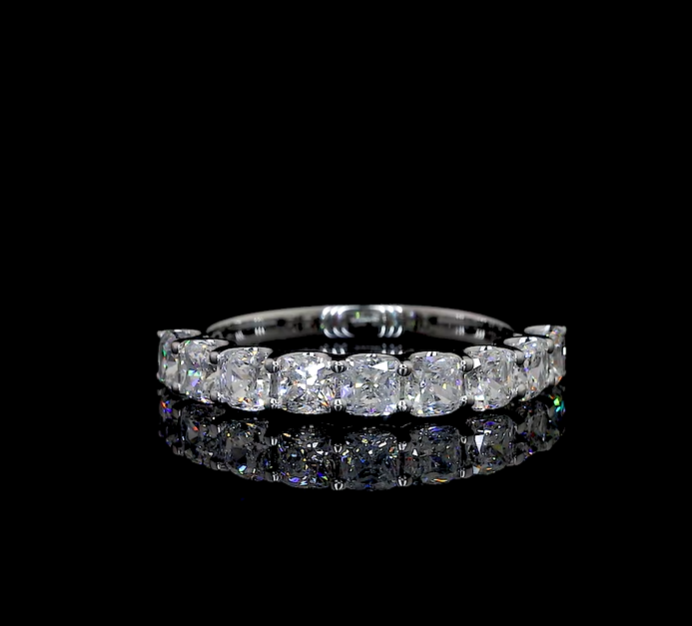 Cushion Moissanite Anniversary Band