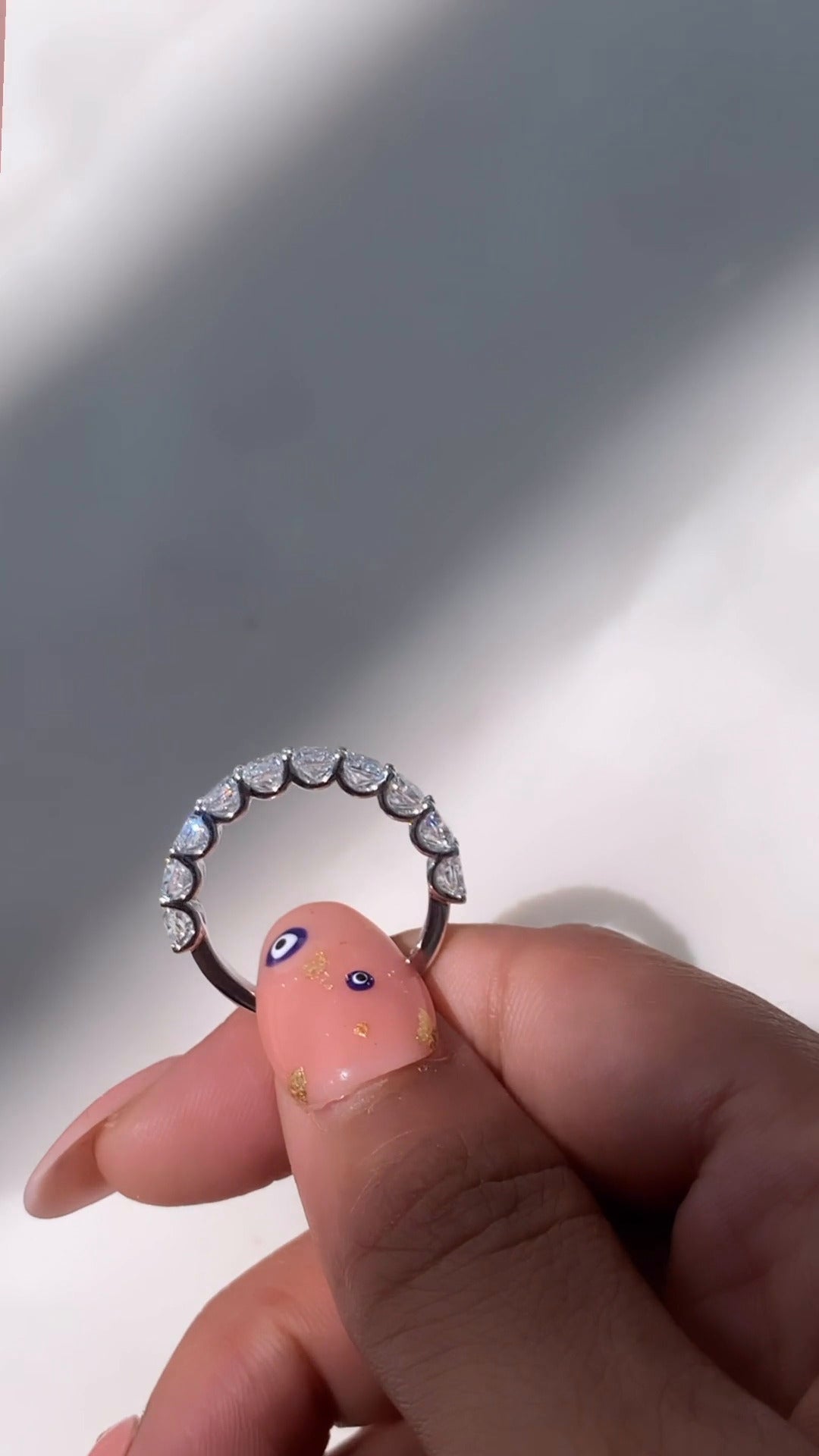 9 Stone Moissanite Anniversary Band