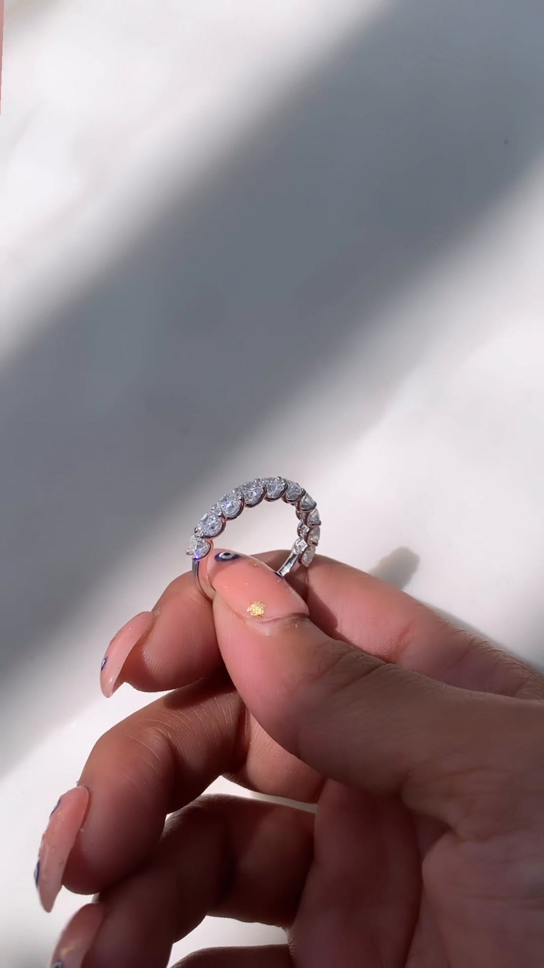 9 Stone Cushion Moissanite Anniversary Band