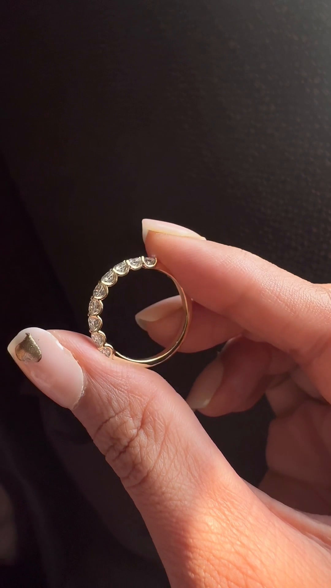 9 Stone Round Moissanite Anniversary Band