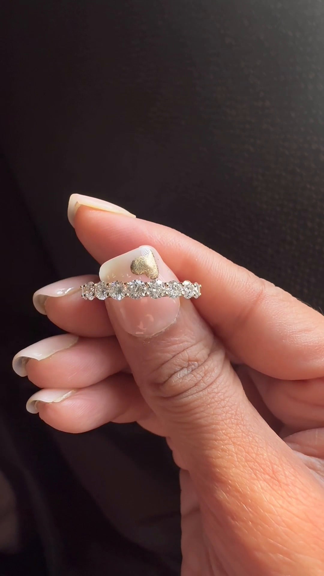 9 Stone Round Moissanite Anniversary Band