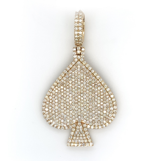 2.25 CT Moissanite Iced Out Ace of Spades Pendant