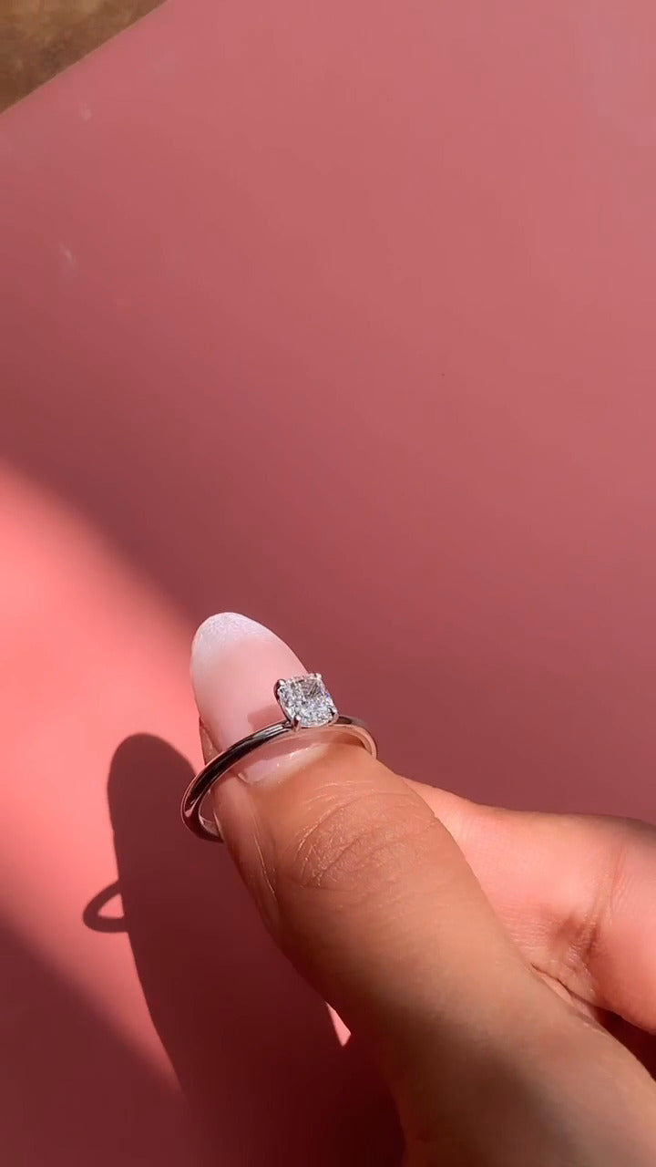 Ailani Cushion Solitaire Moissanite Engagement Ring