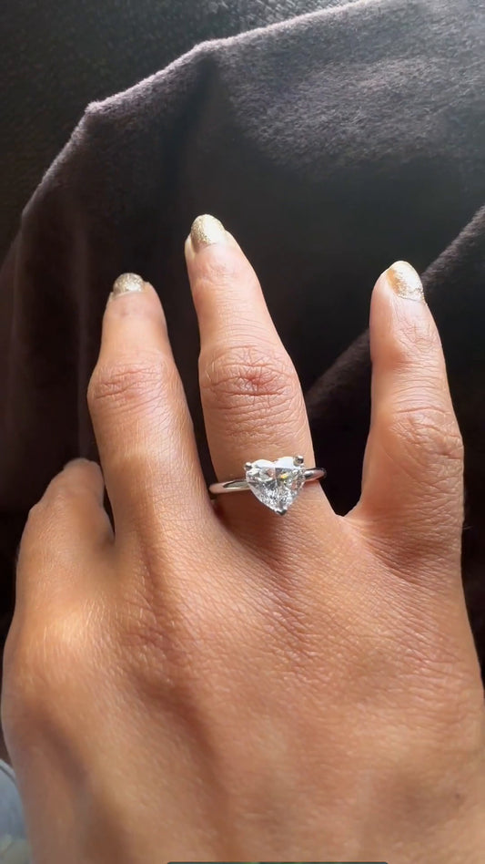 Ailani Heart Solitaire Moissanite Engagement Ring