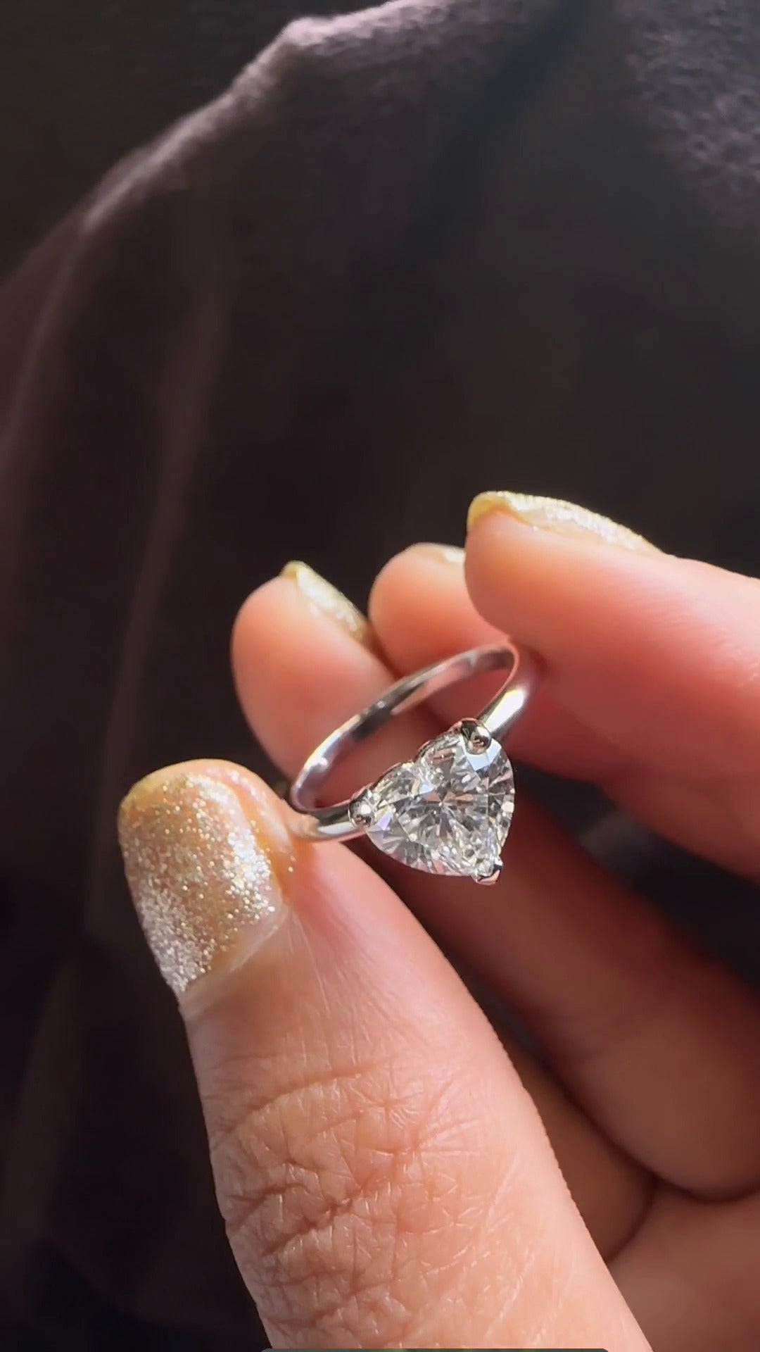 Ailani Heart Solitaire Moissanite Engagement Ring