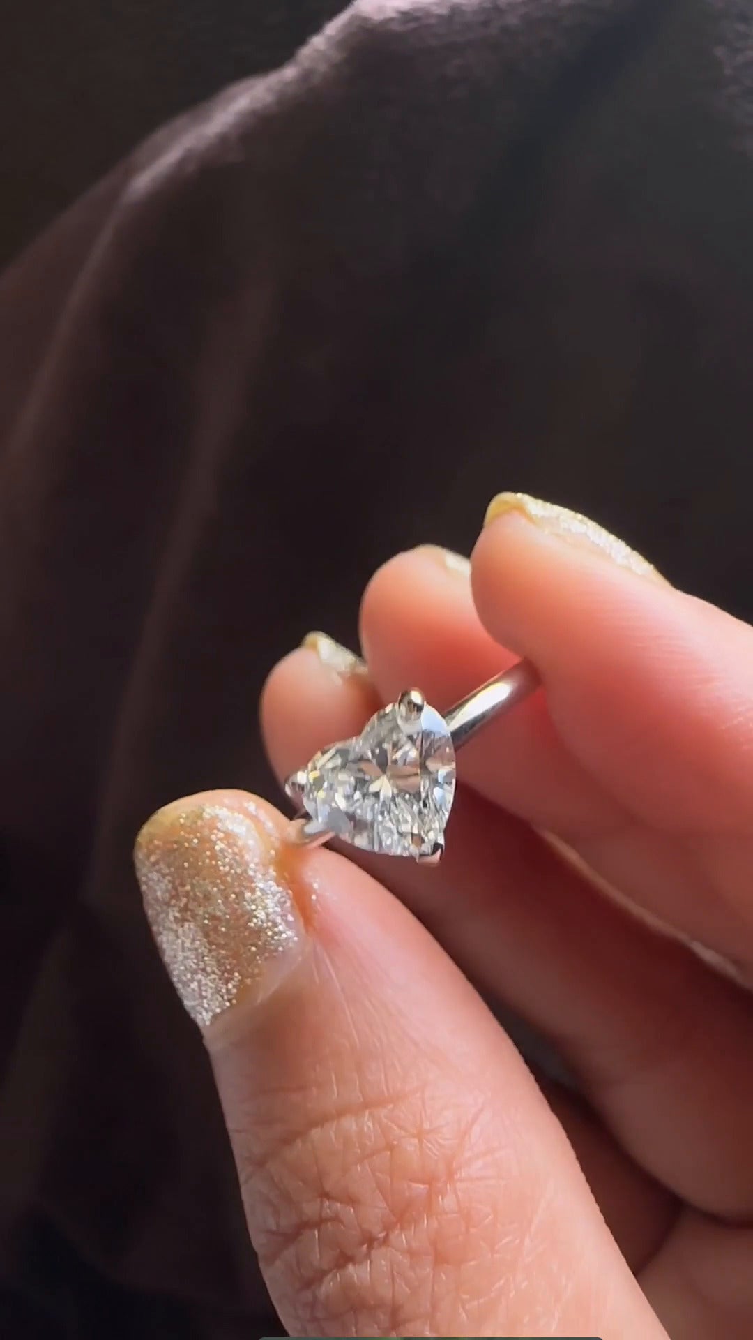Ailani Heart Solitaire Moissanite Engagement Ring