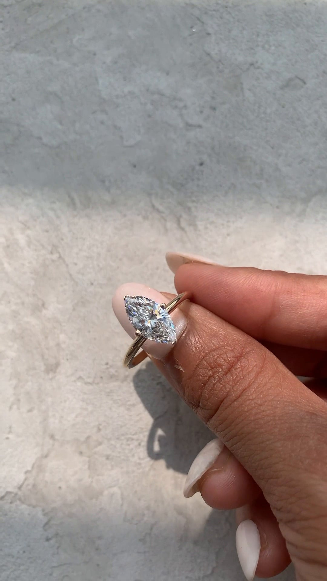 Ailani Marquise Solitaire Moissanite Engagement Ring