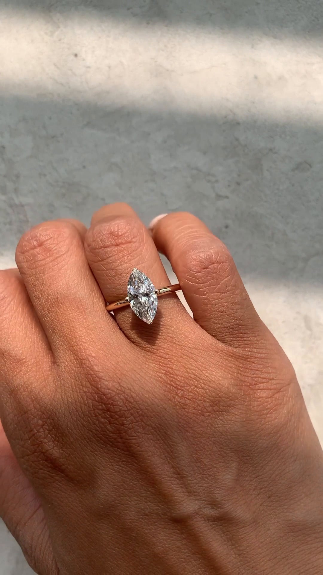 Ailani Marquise Solitaire Moissanite Engagement Ring