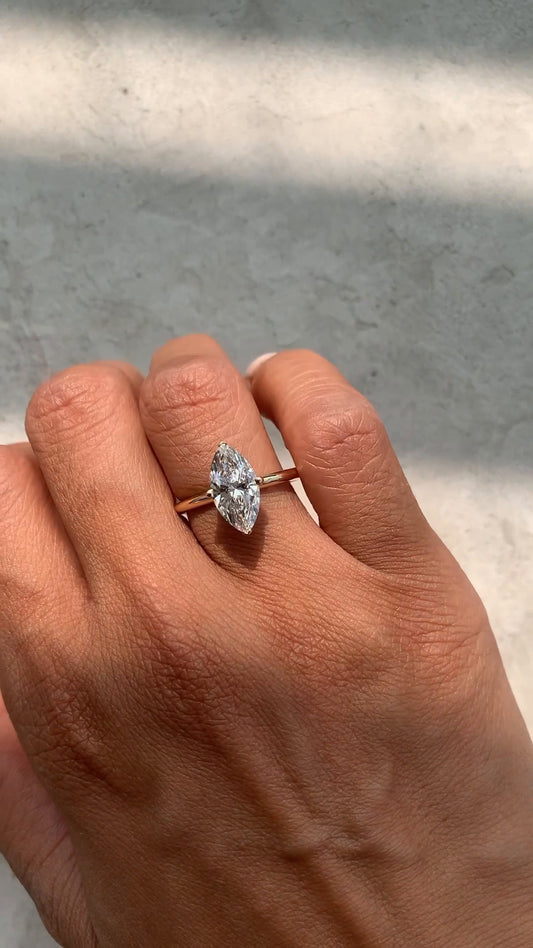Ailani Marquise Solitaire Moissanite Engagement Ring