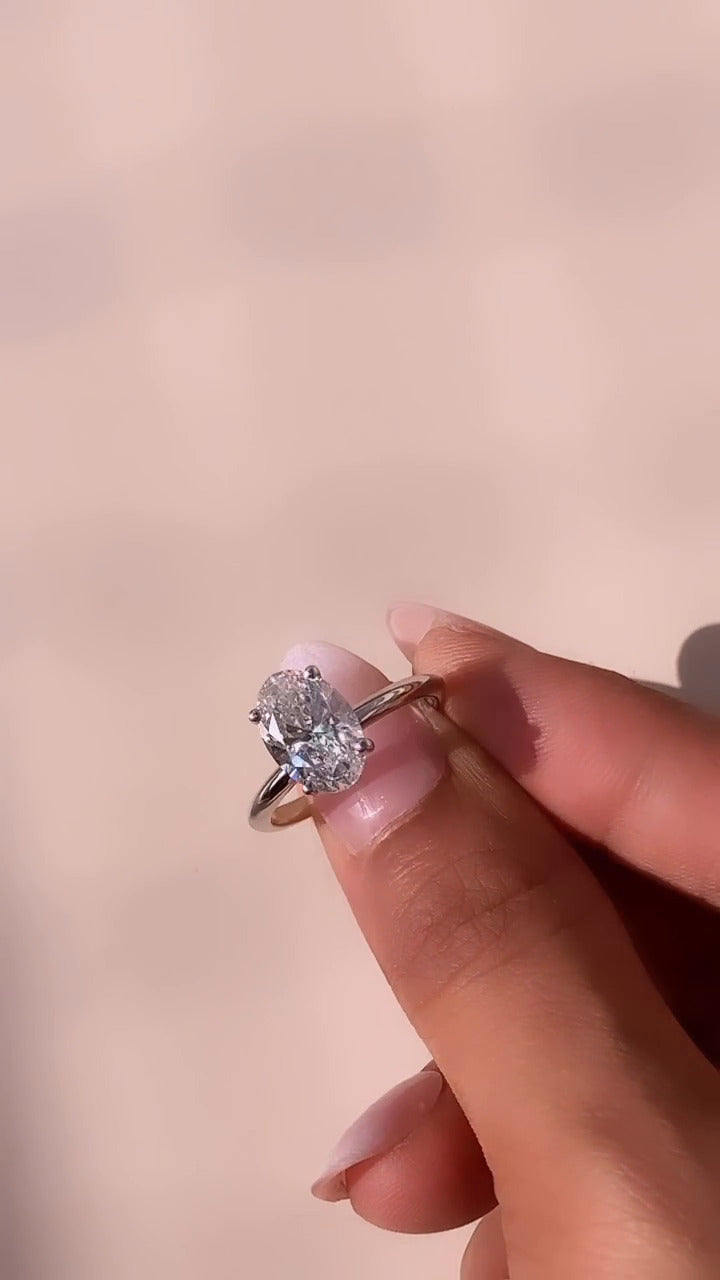 Ailani Oval Solitaire Moissanite Engagement Ring