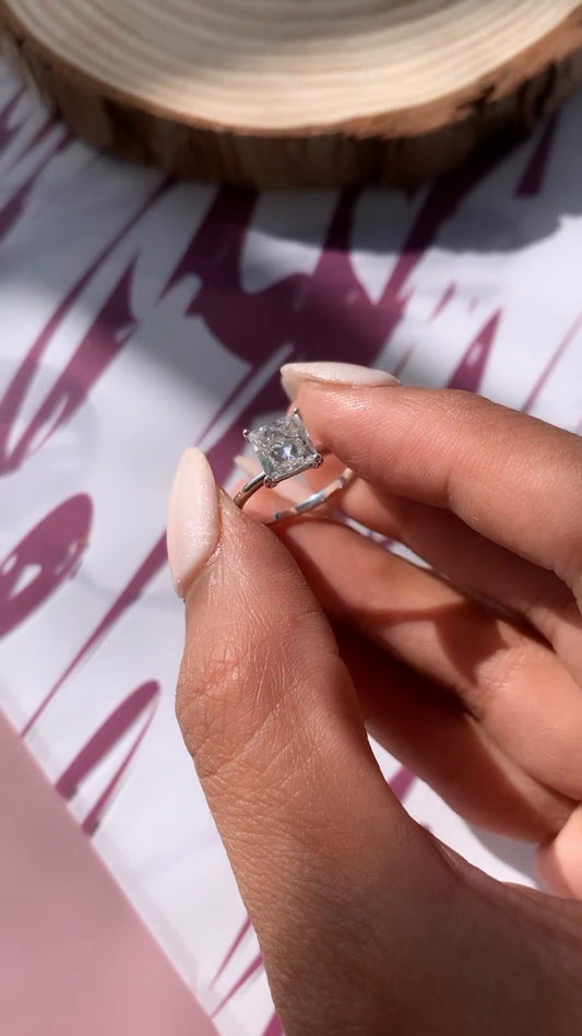 Ailani Princess Solitaire Moissanite Engagement Ring