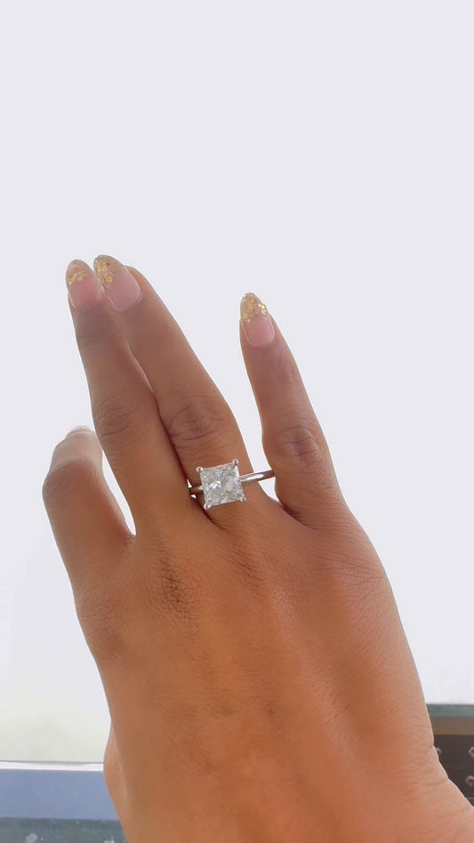 Ailani Princess Solitaire Moissanite Engagement Ring