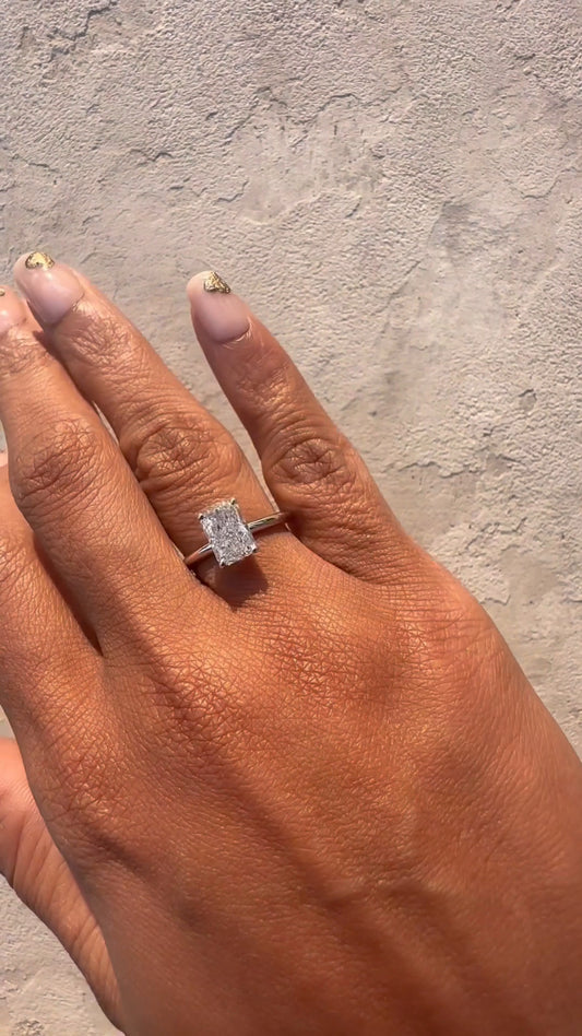 Ailani Radiant Solitaire Moissanite Engagement Ring