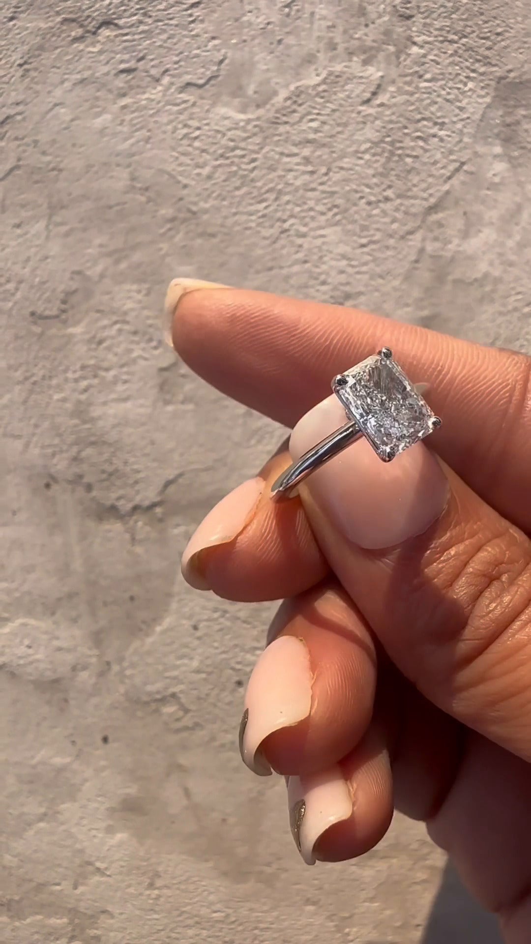 Ailani Radiant Solitaire Moissanite Engagement Ring