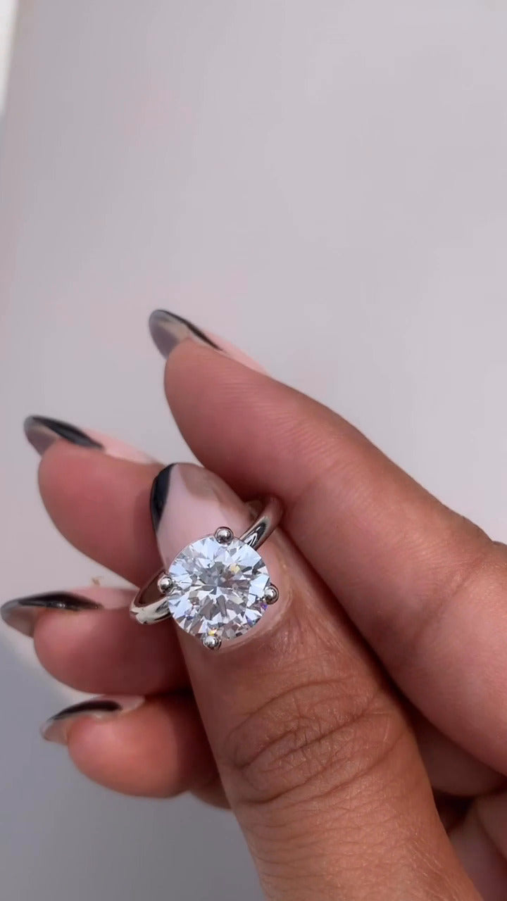 Ailani Round Solitaire Moissanite Engagement Ring