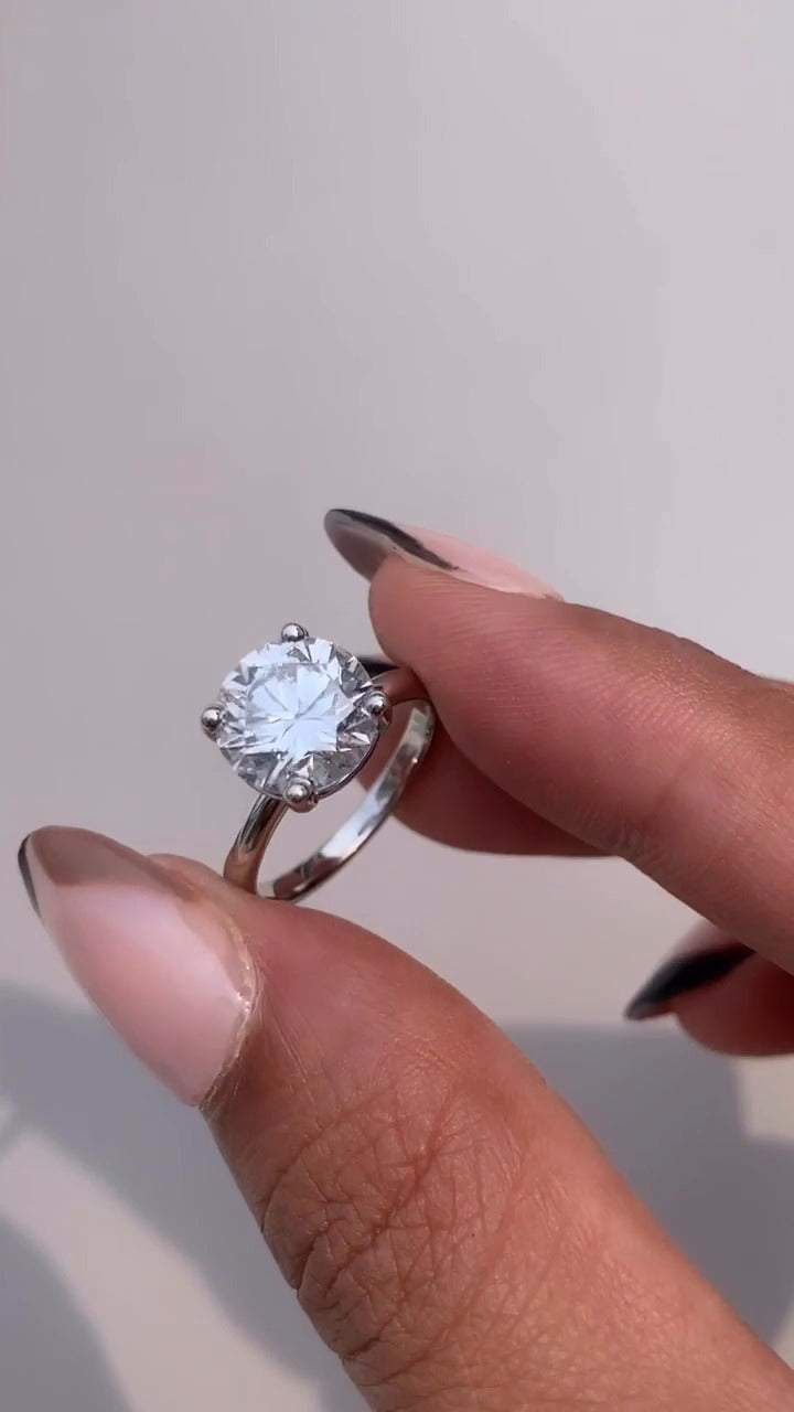 Ailani Round Solitaire Moissanite Engagement Ring