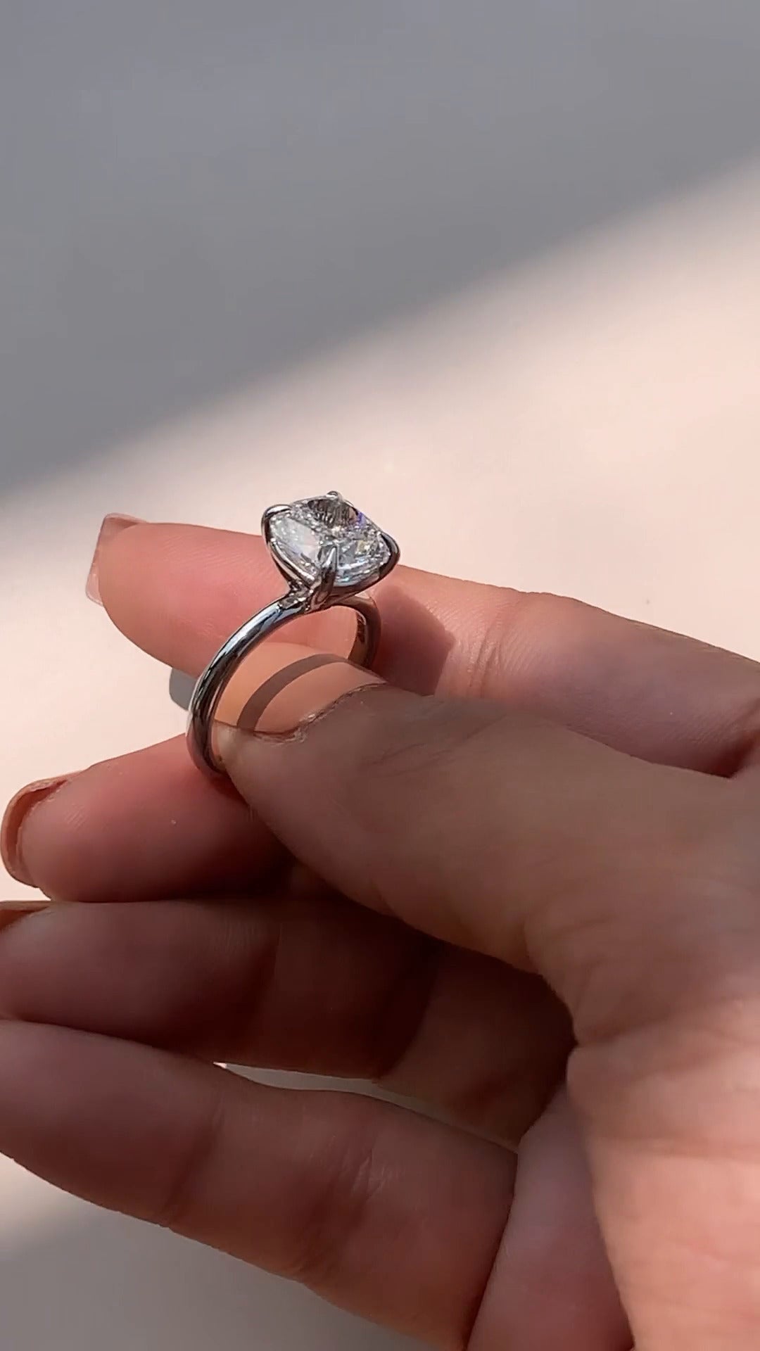 Alara Cushion Solitaire Moissanite Engagement Ring