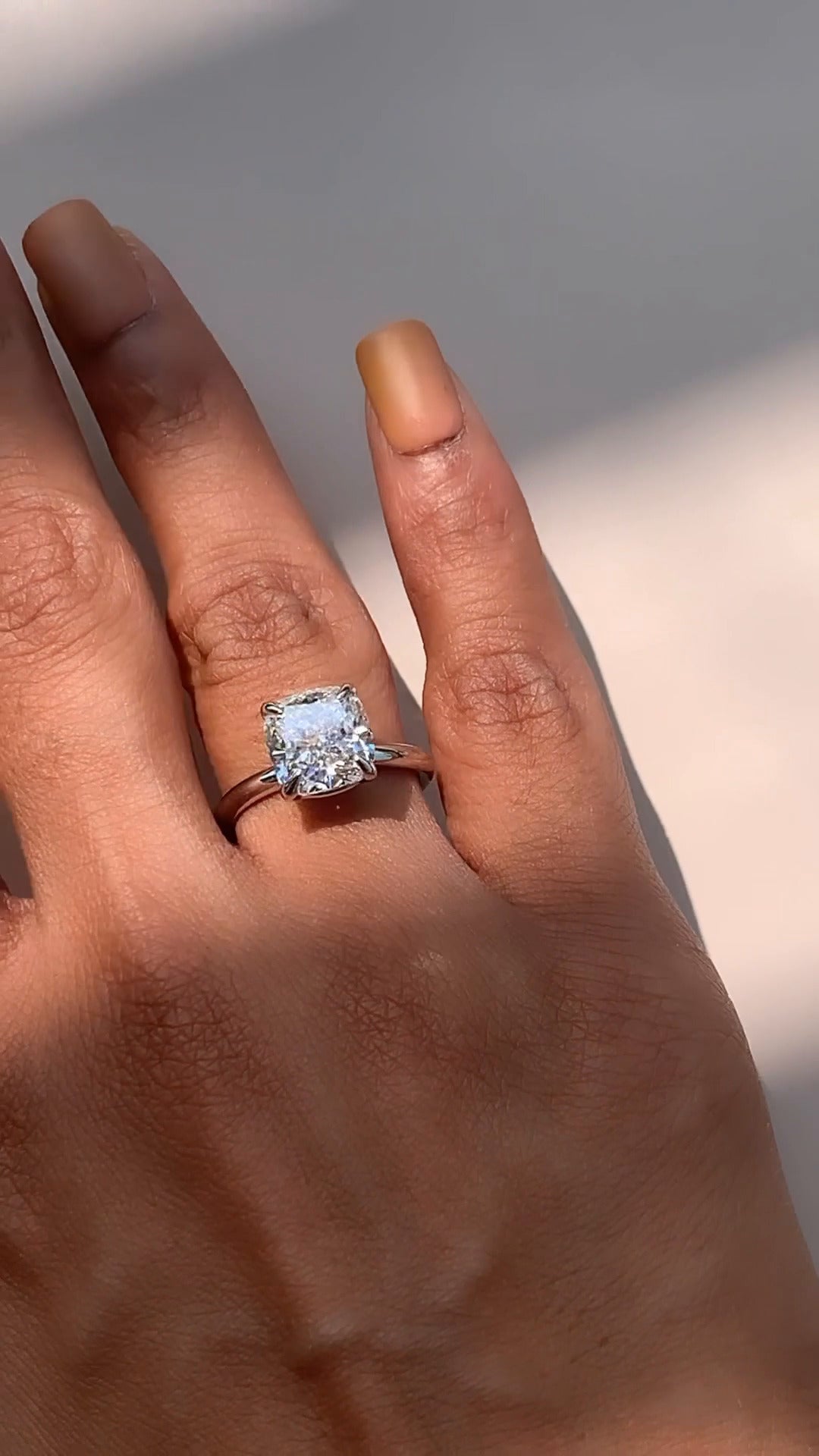 Alara Cushion Solitaire Moissanite Engagement Ring