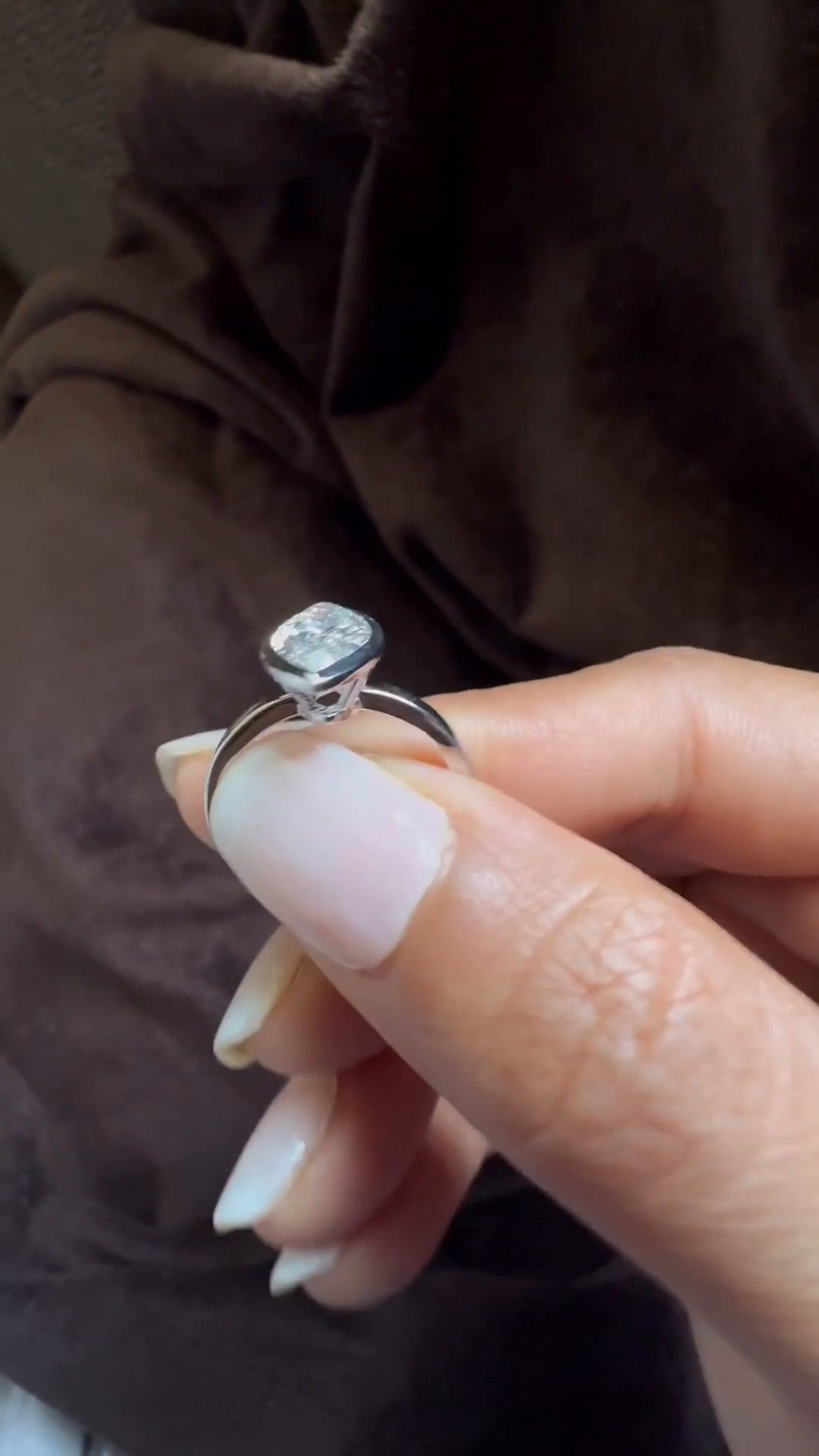 Alina Marquise Bezel Moissanite Engagement Ring