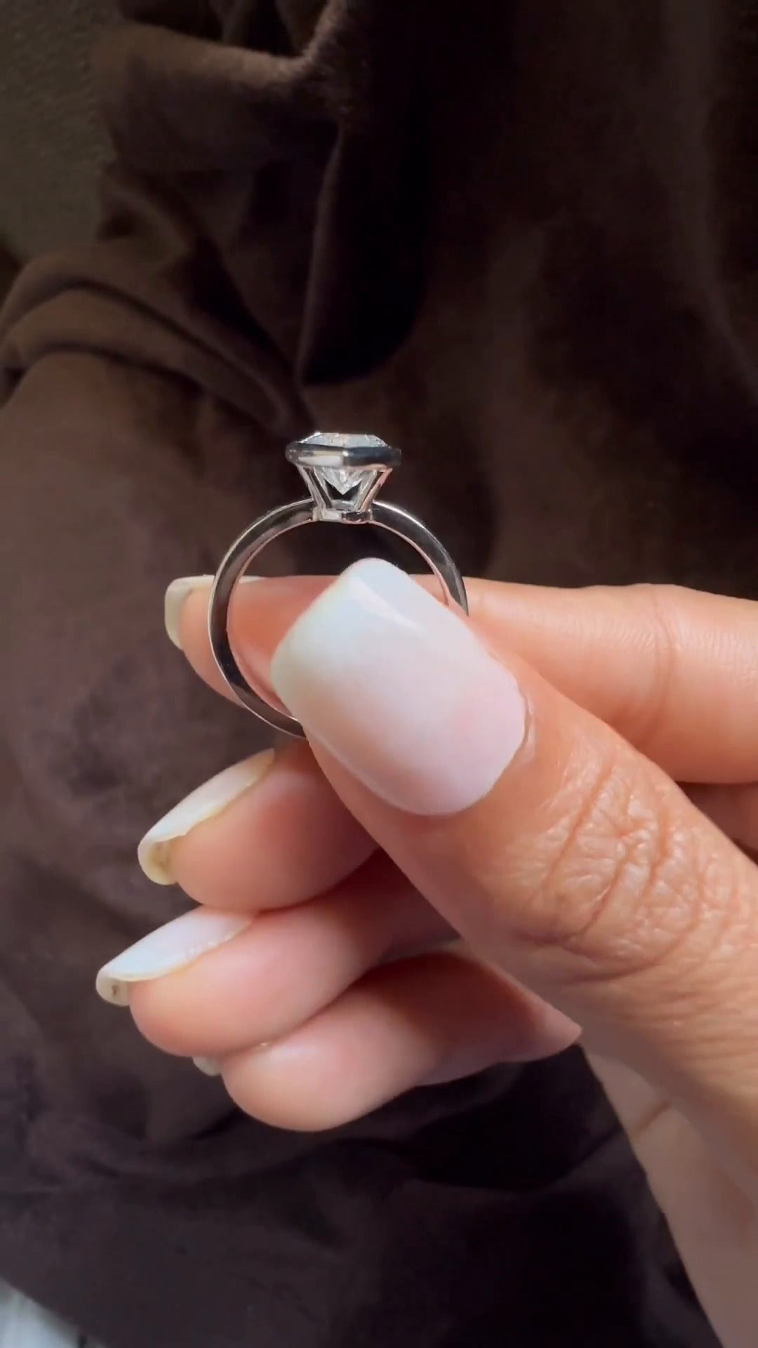 Alina Marquise Bezel Moissanite Engagement Ring