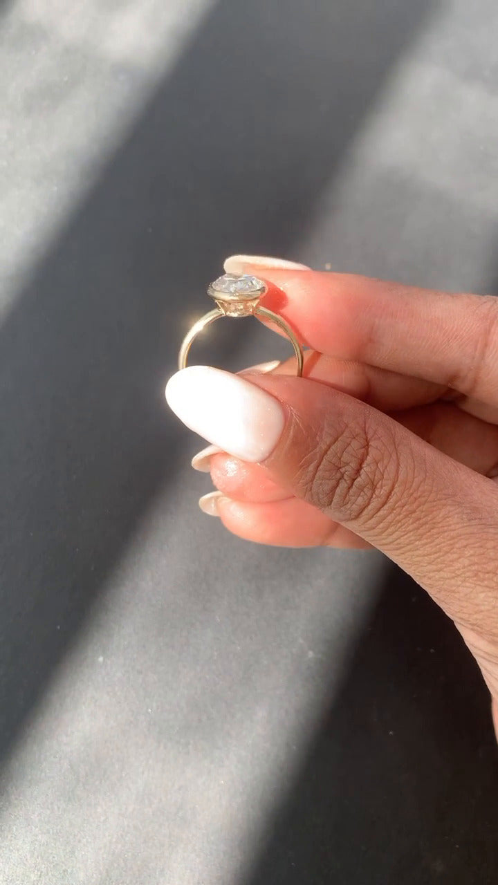 Alina Oval Bezel Moissanite Engagement Ring