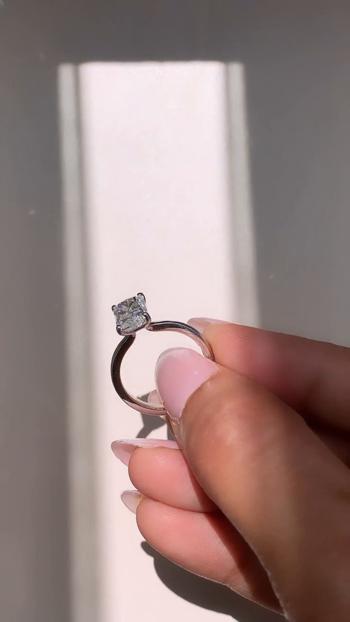 Alouette Radiant Solitaire Moissanite Engagement Ring