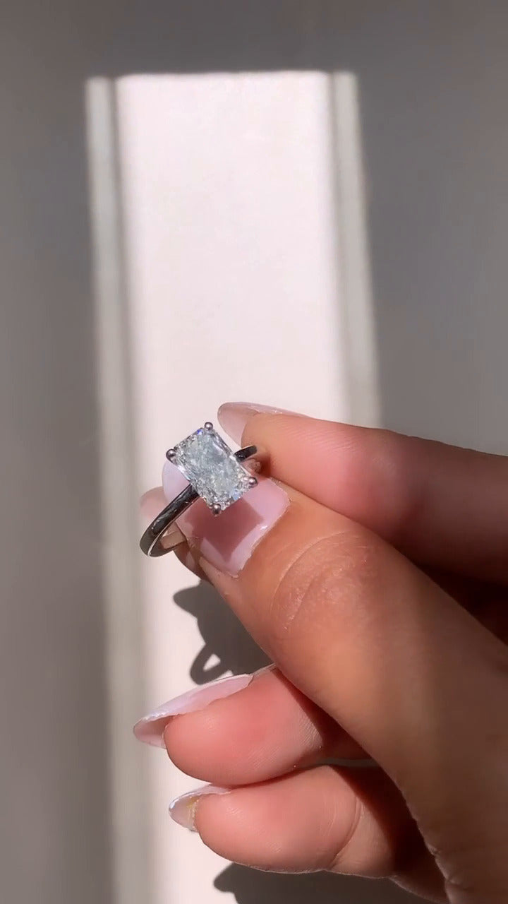 Alouette Radiant Solitaire Moissanite Engagement Ring