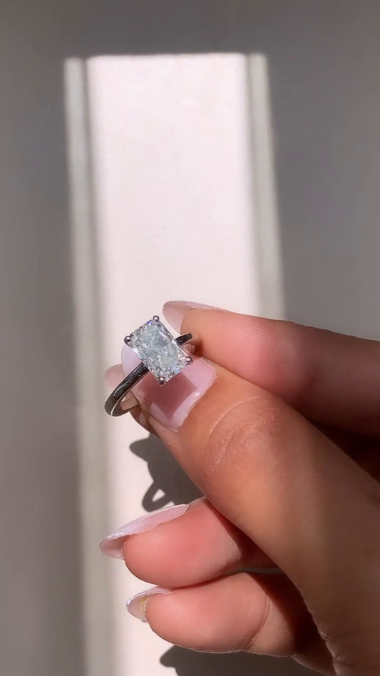 Alouette Radiant Solitaire Moissanite Engagement Ring