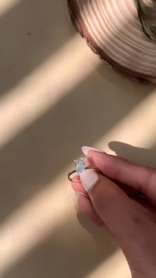 Arlette Cushion Solitaire Moissanite Engagement Ring