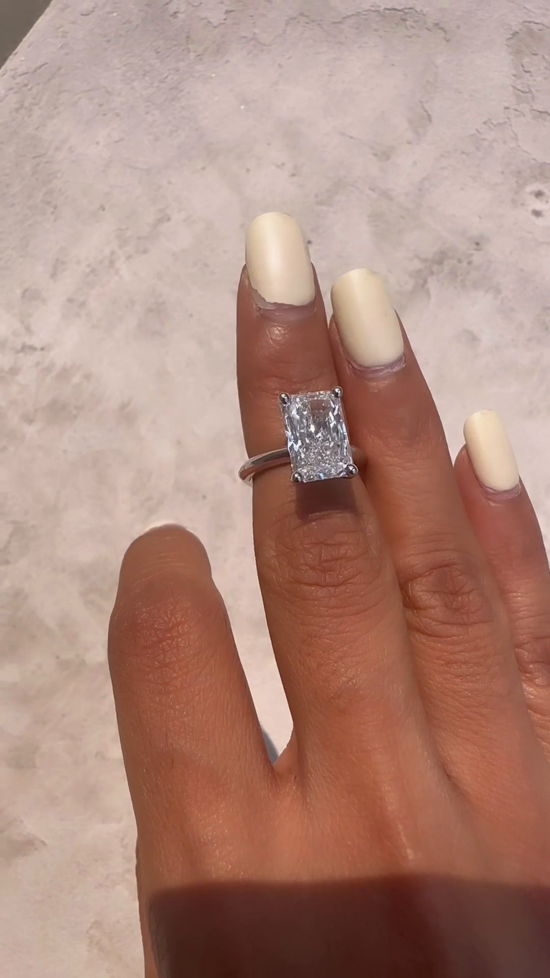 Arlette Radiant Solitaire Moissanite Engagement Ring