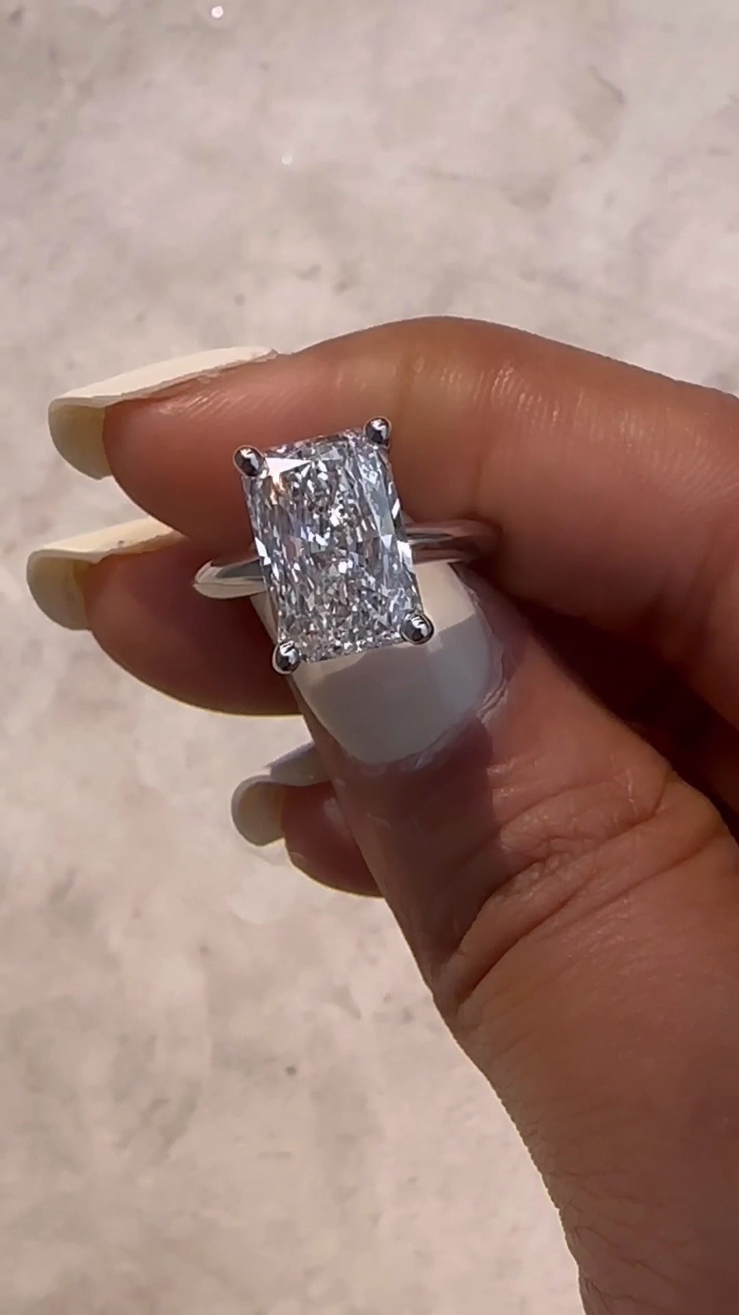 Arlette Radiant Solitaire Moissanite Engagement Ring